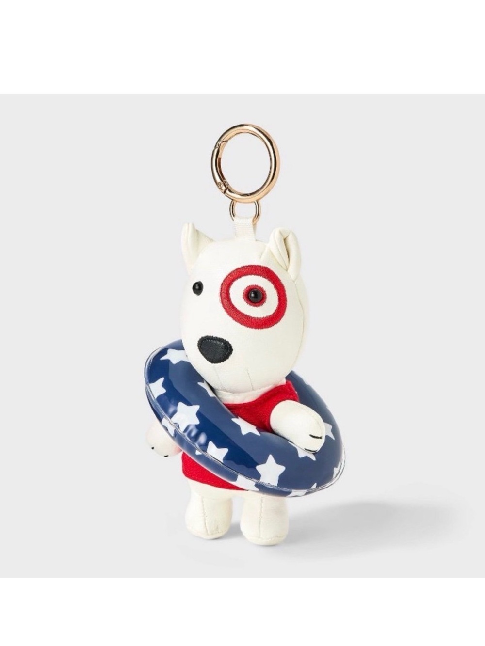 Target Red & Navy Patriotic Plush Dog Keychain with Star Float